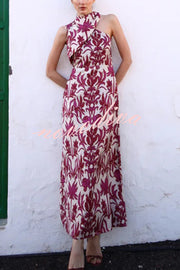 Unique Printed Fashion One Shoulder Casual Maxi Dress