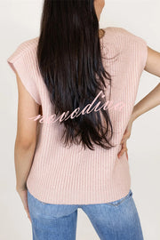 Solid Color V-neck Sleeveless Casual Loose Vest