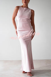 Solid Color Sexy Backless Lace-up Elegant Slim Maxi Dress