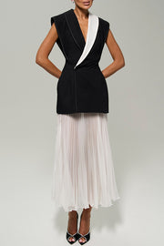 Modern Day Chiffon Pleated High Rise A-line Midi Skirt