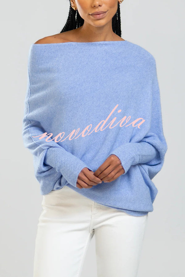 Solid Color Round Neck Long Sleeve Loose Knitted Sweater