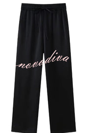 Fashionable Pleated Elastic Waist Tie Casual Pocket Wide-leg Pants