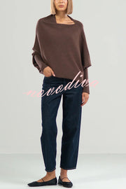 Solid Color Round Neck Long Sleeve Loose Knitted Sweater