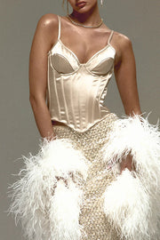 The Great Gatsby Satin Sweetheart Neck Corset Back Lace-up Tank