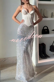 The Great Gatsby Satin Sweetheart Neck Corset Back Lace-up Tank