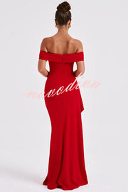 Sexy Lady Off Shoulder High Slit Maxi Dress