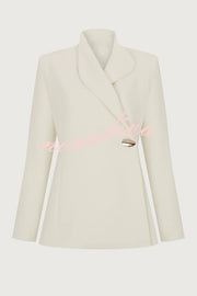 Exquisite and Fashionable Stand Lapel Neck Metal Button Long Sleeve Blazer