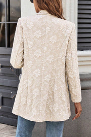 Fashion Jacquard Lapel Long Sleeve Single Button Loose Blazer