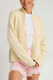 Fashion Lobster Pattern Casual Long Sleeve Knit Cardigan