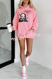 You Hang Up First Graphic Pocket Long Sleeve Hoodie
