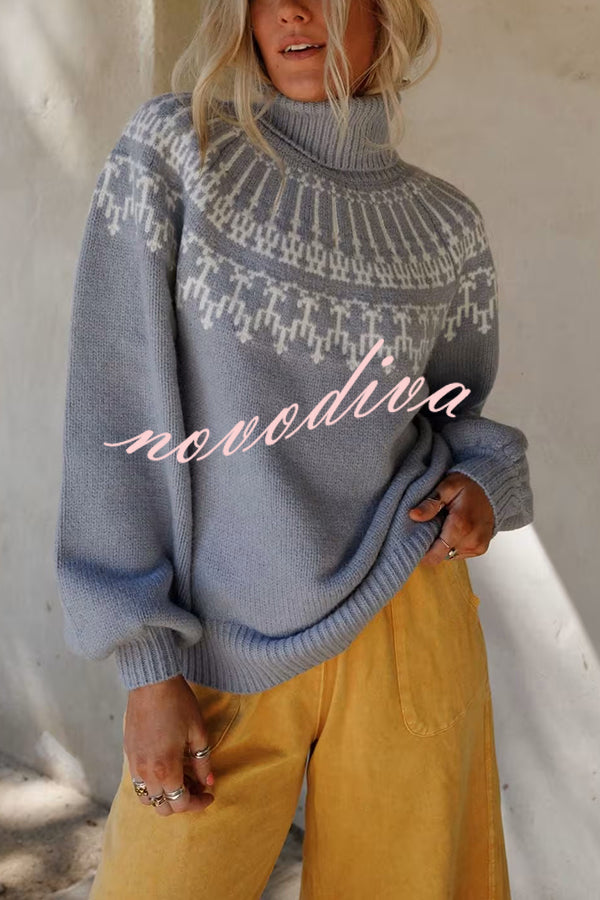 Christmas Thickened Turtleneck Long Sleeve Knitted Sweater