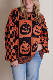 Halloween Casual Loose Crew Neck Sweater