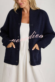 Fashion Lobster Pattern Casual Long Sleeve Knit Cardigan