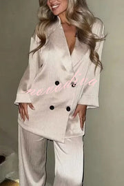 Fashionable Wrinkled Lapel Long-sleeved Loose Blazer