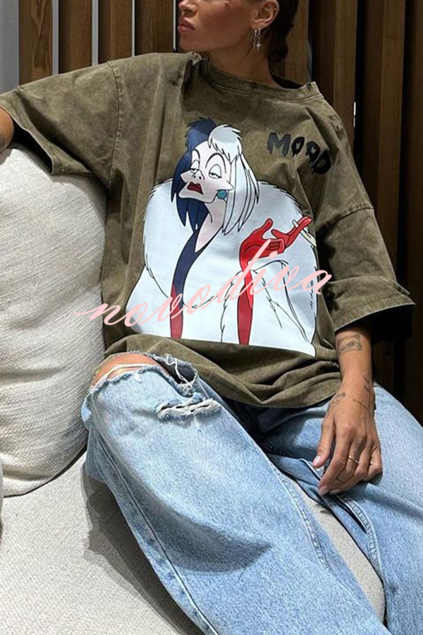 Halloween Anime Print Loose Casual Round Neck Short-sleeved T-shirt