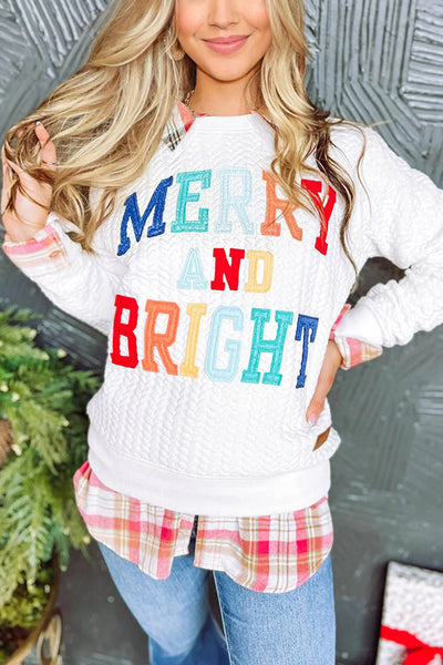 Christmas Letter Print Loose Casual Long-sleeved Sweatshirt