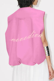 Fashion Zipper Sleeveless Pocket Loose Vest Jacket