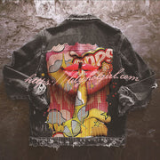 Halloween Print Long Sleeve Denim Jacket