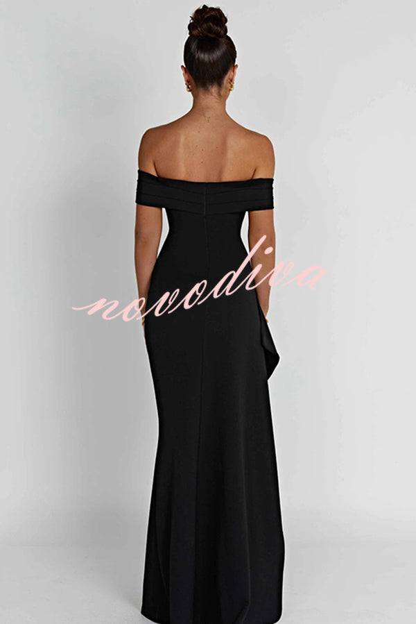 Sexy Lady Off Shoulder High Slit Maxi Dress