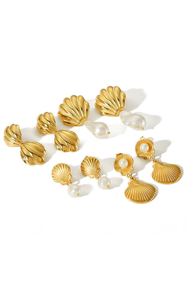 Shoreline Glow Seashell Drop Earrings