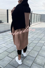 Winter handmade thick wool knitted scarf