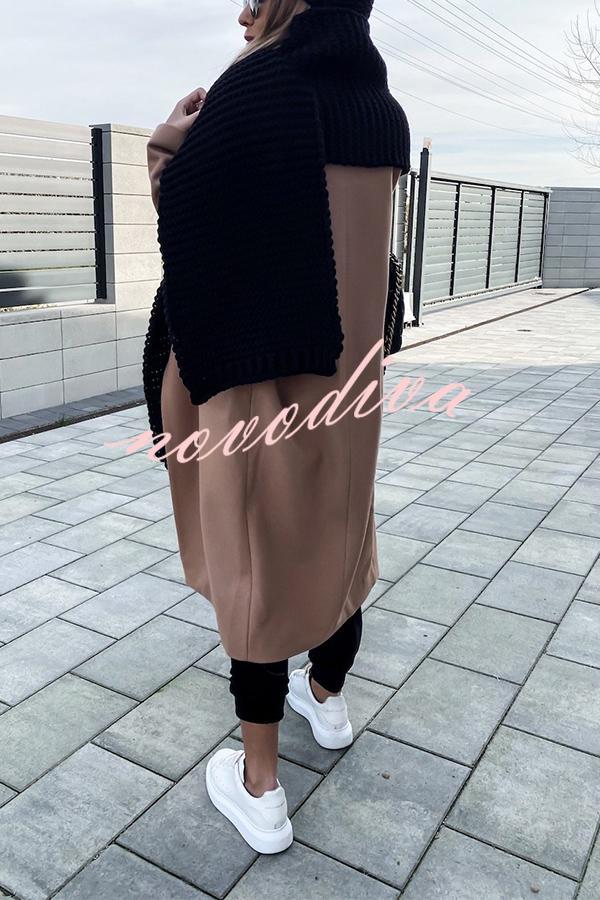 Winter handmade thick wool knitted scarf