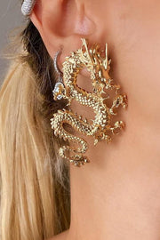 Vintage Dragon Engraved Earrings