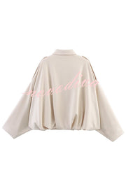 Fashion Lapel Long-sleeved Casual Bomber Jacket