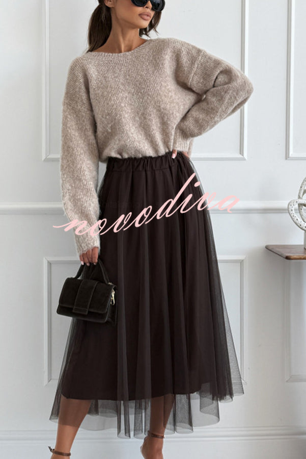 Gisella Knit Back Slit Leopard Print Bow Design Long Sleeve Relaxed Sweater