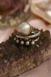 Vintage Pearl Open Ring