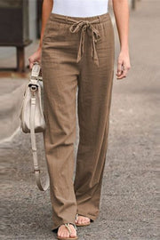 Yes Moment Linen Blend Stretch Waist Pants