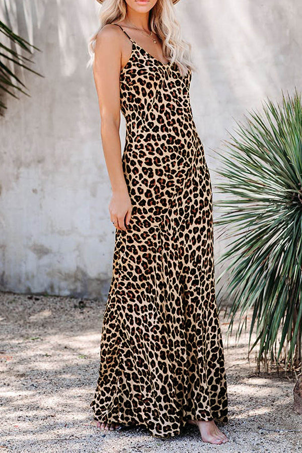 Smokin Hot Leopard Cami Maxi Dress