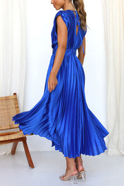 Hello Gorgeous Satin Pleated Party Midi Dress