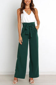 In Vogue Belted Pocketed Wide Leg Pants