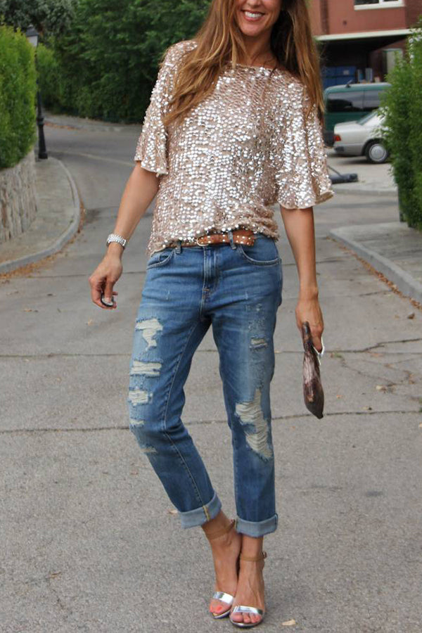 Such A Beauty Sequin Loose T-shirt