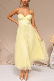 Modern-day Princess Chiffon Suspenders Party Maxi Dress