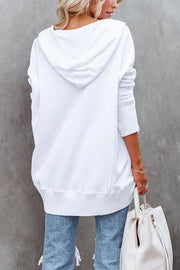 Delancey Cotton Pocketed Henley Hoodie