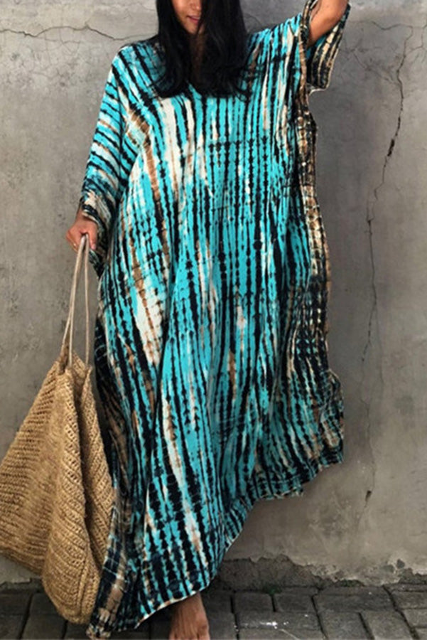 Live Freely Tie Dye Boho Loose Cover-up Dress