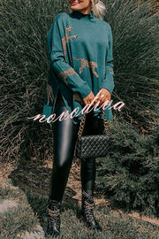 Cozy and Kind Leopard Slit Relaxed Sweatshirt