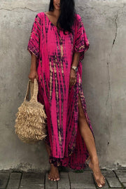 Live Freely Tie Dye Boho Loose Cover-up Dress