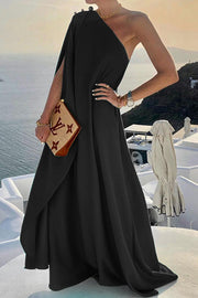 Alyse One Shoulder A-line Elegant Party Maxi Dress