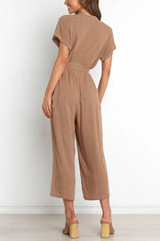 Something about Her Pocketed Button Straight Leg Jumpsuit