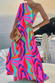 Alyse One Shoulder A-line Elegant Party Maxi Dress