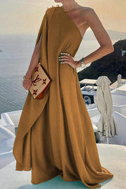 Alyse One Shoulder A-line Elegant Party Maxi Dress