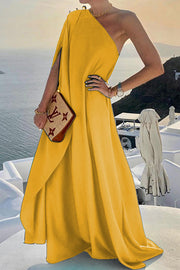 Alyse One Shoulder A-line Elegant Party Maxi Dress